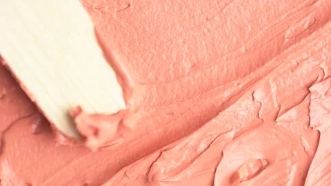 Top view of orange clay and mud face mask smooth creamy texture, macro shot Stock Footage 271130368
