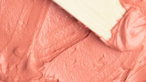 Top view of orange clay and mud face mask smooth creamy texture, macro shot Stock Footage 274070112