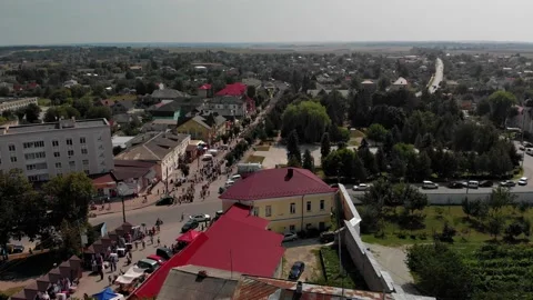 Top view of the Orthodox procession in Pochaev. Stock-Footage 130417496