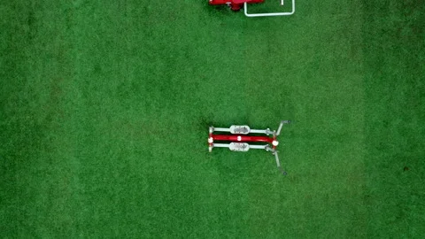 Top view of outside excercise equipment Stock Footage 234971873