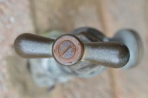 Top view of an outside tap Stock Photos