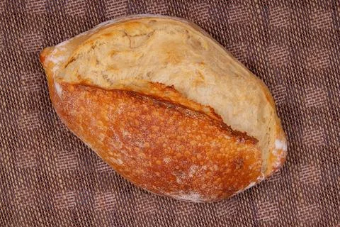 Top view of oval wite bread Stock Photos