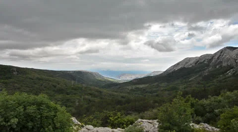 Top view over a beautiful valley Stock Footage 24710548