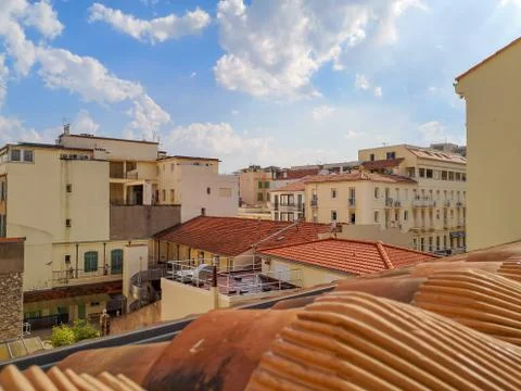 Top view over comfortable and warm yard in Cannes, France. Foto stock
