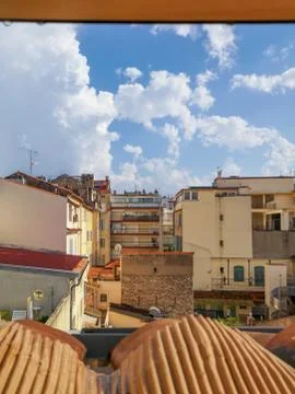 Top view over comfortable and warm yard in Cannes, France. Stock Photos