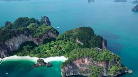 Top view over green tropical islands. Stock Footage 161873870