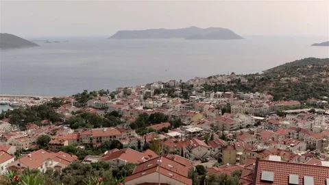 Top view over a small touristic town Stock Footage 83165445