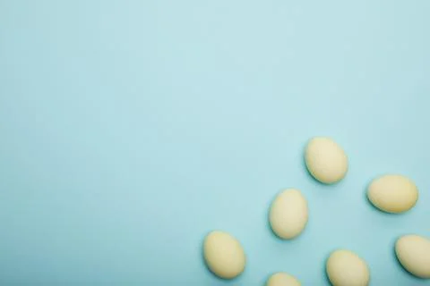 Top view painted easter eggs Stock Photos