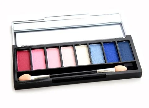 Top view of palette make up isolate. Stock Photos
