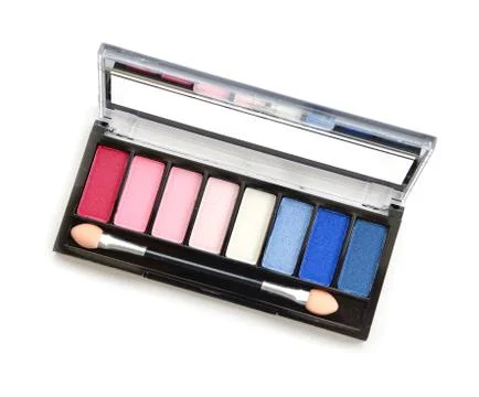 Top view of palette make up isolate. Stock Photos