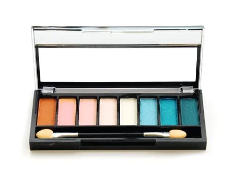 Top view of palette make up isolate. Stock Photos