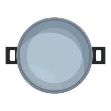 Top view pan icon cartoon vector. Kitchen tool Stock Illustration