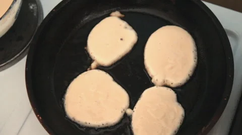 Top view of the pan with pancakes Stock-Footage 64732911