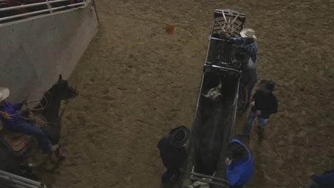 Top view pan of rodeo Video stock 199321339