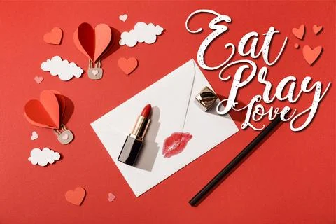 Top view paper clouds heart Stock Photos
