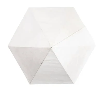 Top view of paper hexagonal pyramid isolated Stock Photos