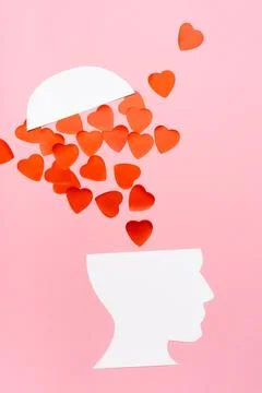 Top view paper human head Stock Photos