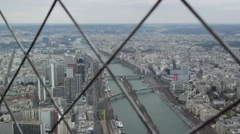 Top view of Paris city from the Eiffel Tower. Stock Footage 62902144