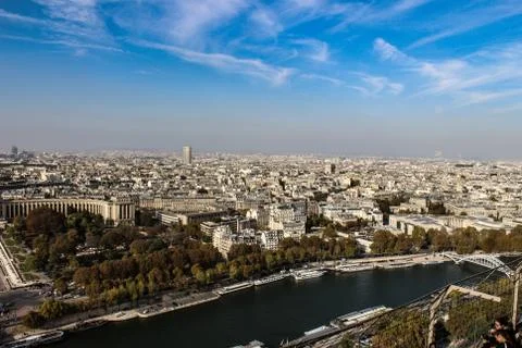 Top view of paris city from Eiffel tower. Stock Photos