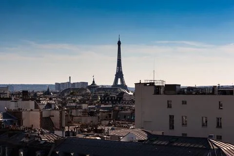 Top view of Paris. Cityscape with Eiffel Tower 写真素材