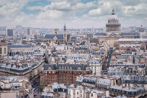 Top view on Paris . Stock Photos