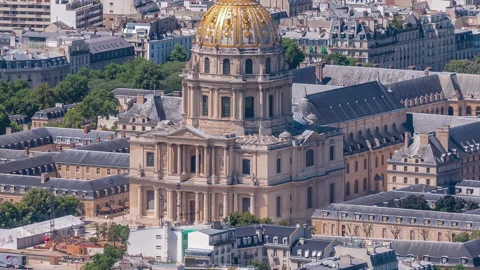 Top view of Paris skyline from observation deck of Montparnasse tower timelapse Stock Footage 236937874