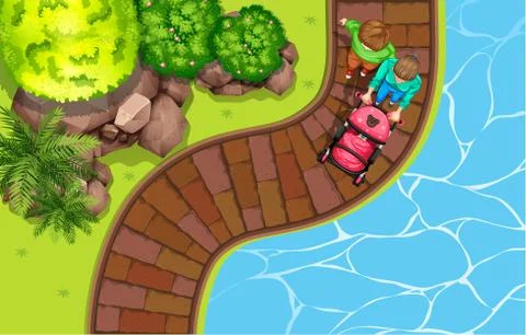 Top view of a park Illustrazione stock