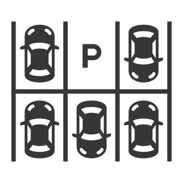 Top View Of Parking Lot. Vector Stock Illustration