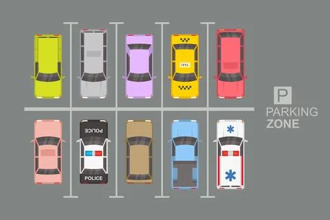 Top View of Parking zone Stock Illustration