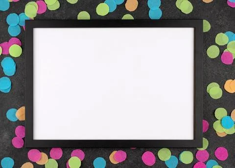 Top view party elements with frame Stock Photos