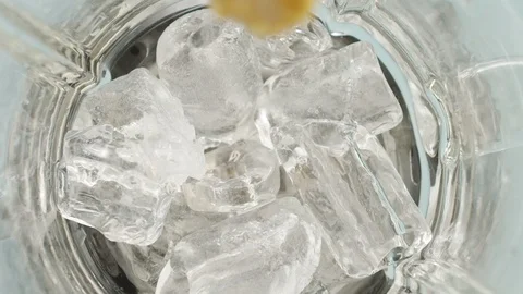 Top view of the passion fruit pulp poured into blender with ice Stock Footage 125067880