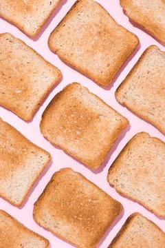 Top view pattern crunchy toasts Stock Photos