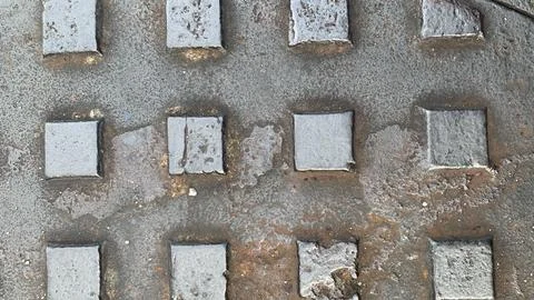 Top view pattern steel square close up, Stock Photos