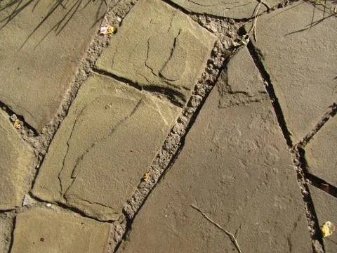 Top view of paved flagstone. Stock Photos