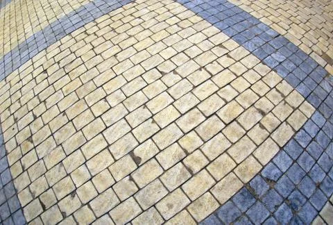 Top view of the pavement of rectangular stones Stock Photos