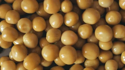 Top view of peas rotating on a stand Stock Footage 184471637