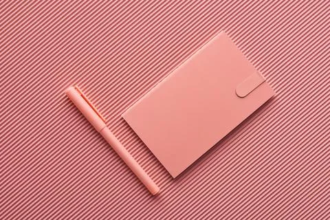 Top view pen notebook textured Stock Photos