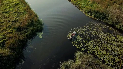 Top view of people on the boat Stock Footage 116497511
