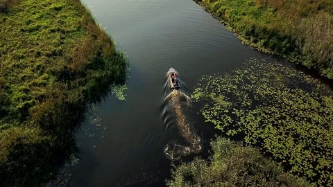 Top view of people on the boat Stock Footage 118270891