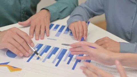Top View of People Doing Paperwork in Of... | Stock Video | Pond5