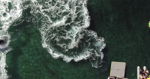 Top View of People Having Fun on Jetski and Yacht Stock Footage 73429095