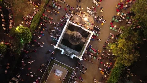 Top view people hearing mass during Chirstmas eve mass Stock Footage 259856643