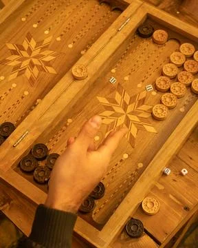 Top view of people playing backgammon Stock Photos