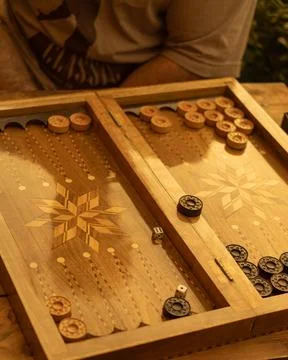 Top view of people playing backgammon Stock Photos