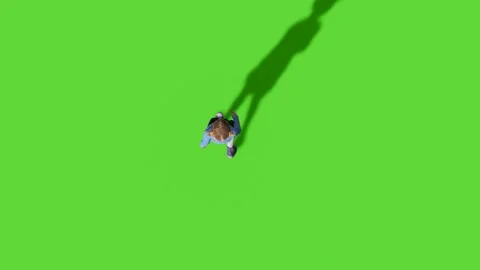 Top View People Walking Activity Green Screen Stock Footage 323797073
