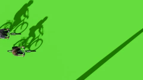 Top View People Walking Activity Green Screen Stock Footage 323797105
