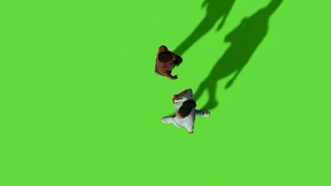 Top View People Walking Activity Green Screen Stock Footage 323797118
