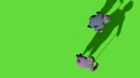Top View People Walking Activity Green Screen Stock Footage 323797122