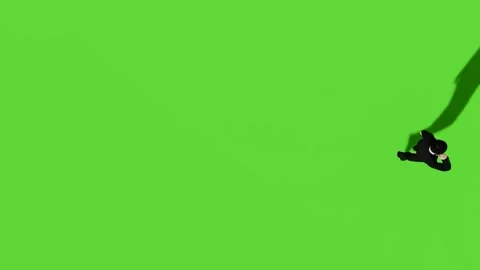 Top View People Walking Activity Green Screen Stock Footage 323797129