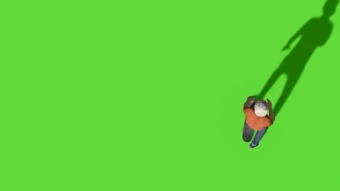 Top View People Walking Activity Green Screen Video stock 323907382